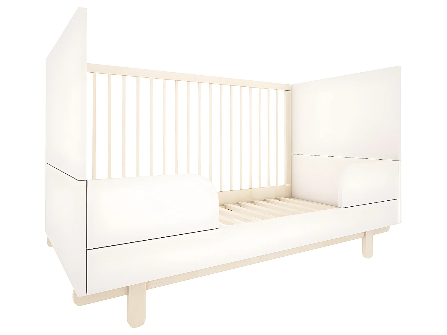 Lit évolutif 70x140 et commode 3 tiroirs Romy - Blanc