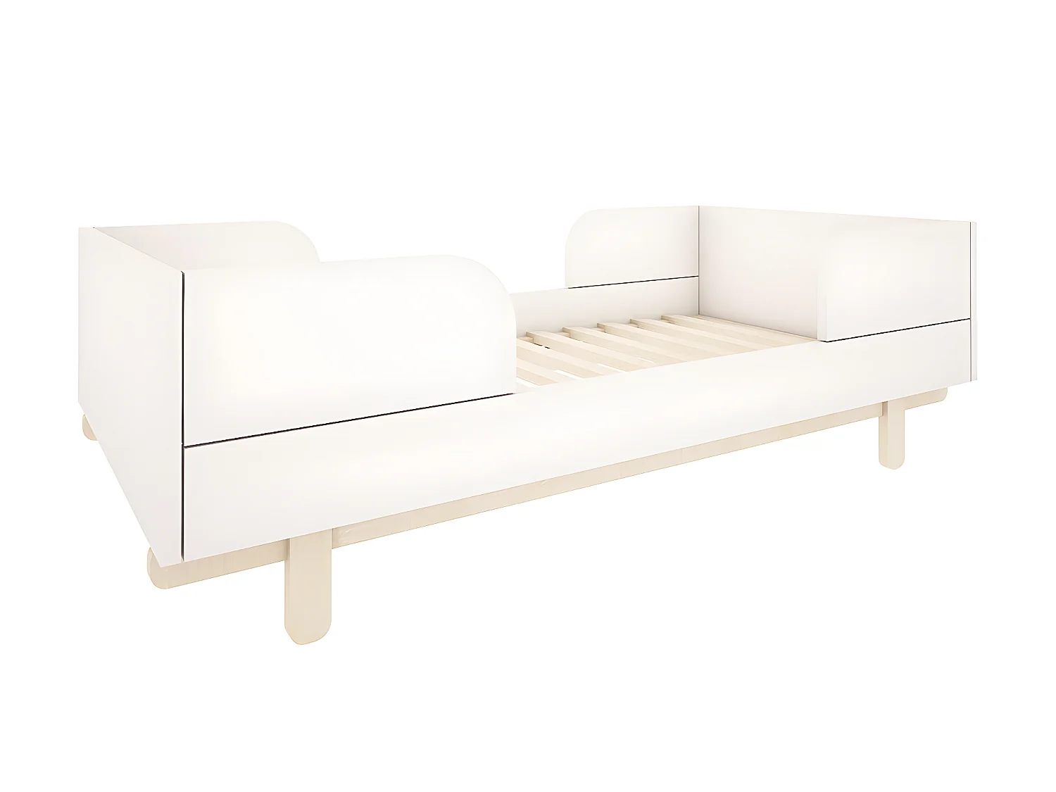 Lit évolutif 70x140 et commode 3 tiroirs Romy - Blanc