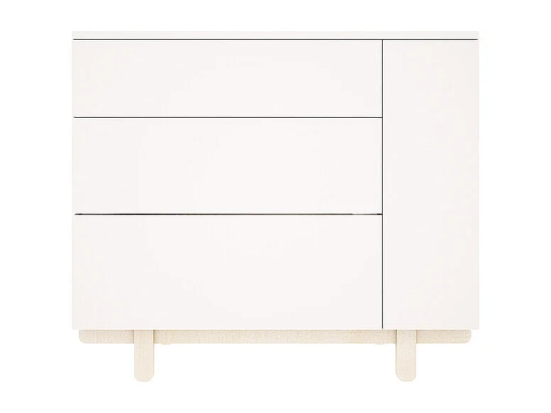 Lit évolutif 70x140 et commode 3 tiroirs Romy - Blanc