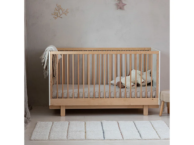 Lit évolutif 70x140 et commode 3 tiroirs Romy - Blanc