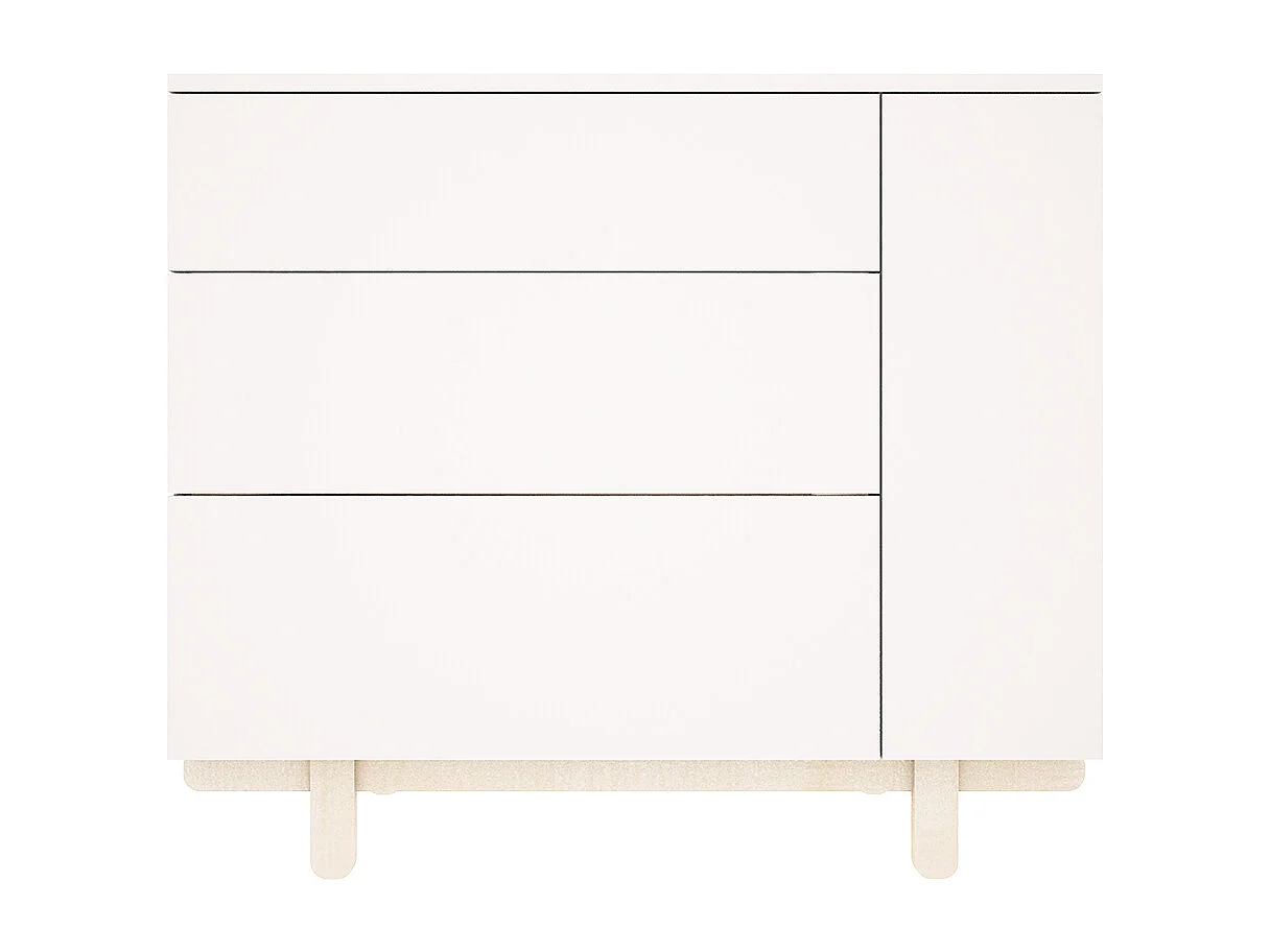 Lit évolutif 70x140 et commode 3 tiroirs Romy - Blanc