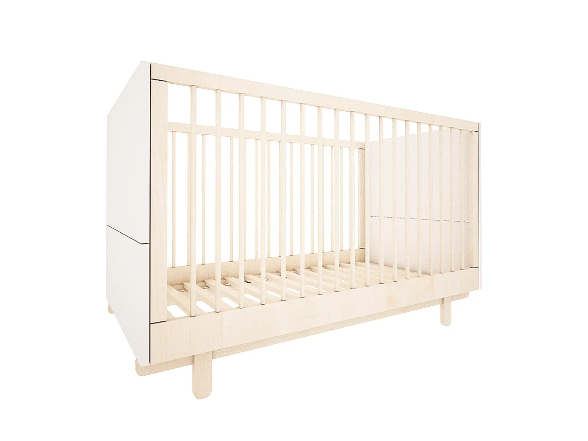 Lit évolutif 70x140 et commode 3 tiroirs Romy - Blanc