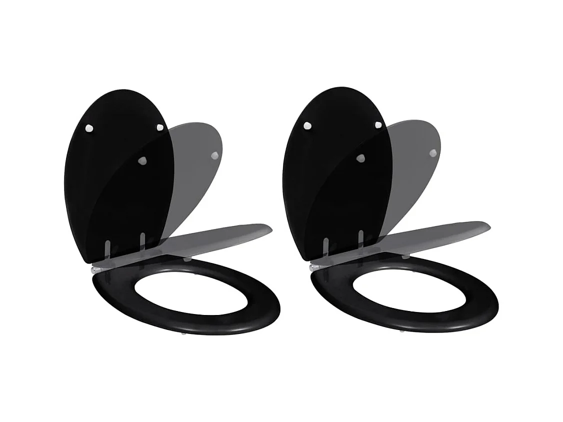 Lot de deux sièges effet bois noire 45 x 36 x 5 cm 02_0002942
