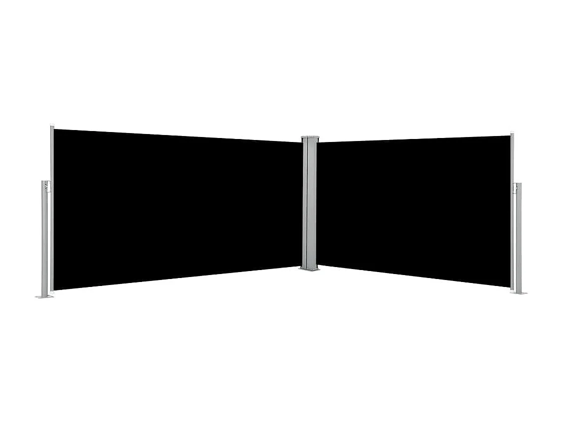 Toldo de protección lateral retráctil para patio, jardín, terraza, balcón, protección visual, 160 x 600 cm, negro 02_0007437