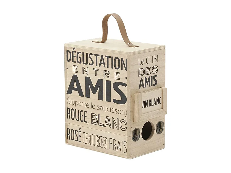 Boite à cubi 3L en bois naturel Apéro Range cubis