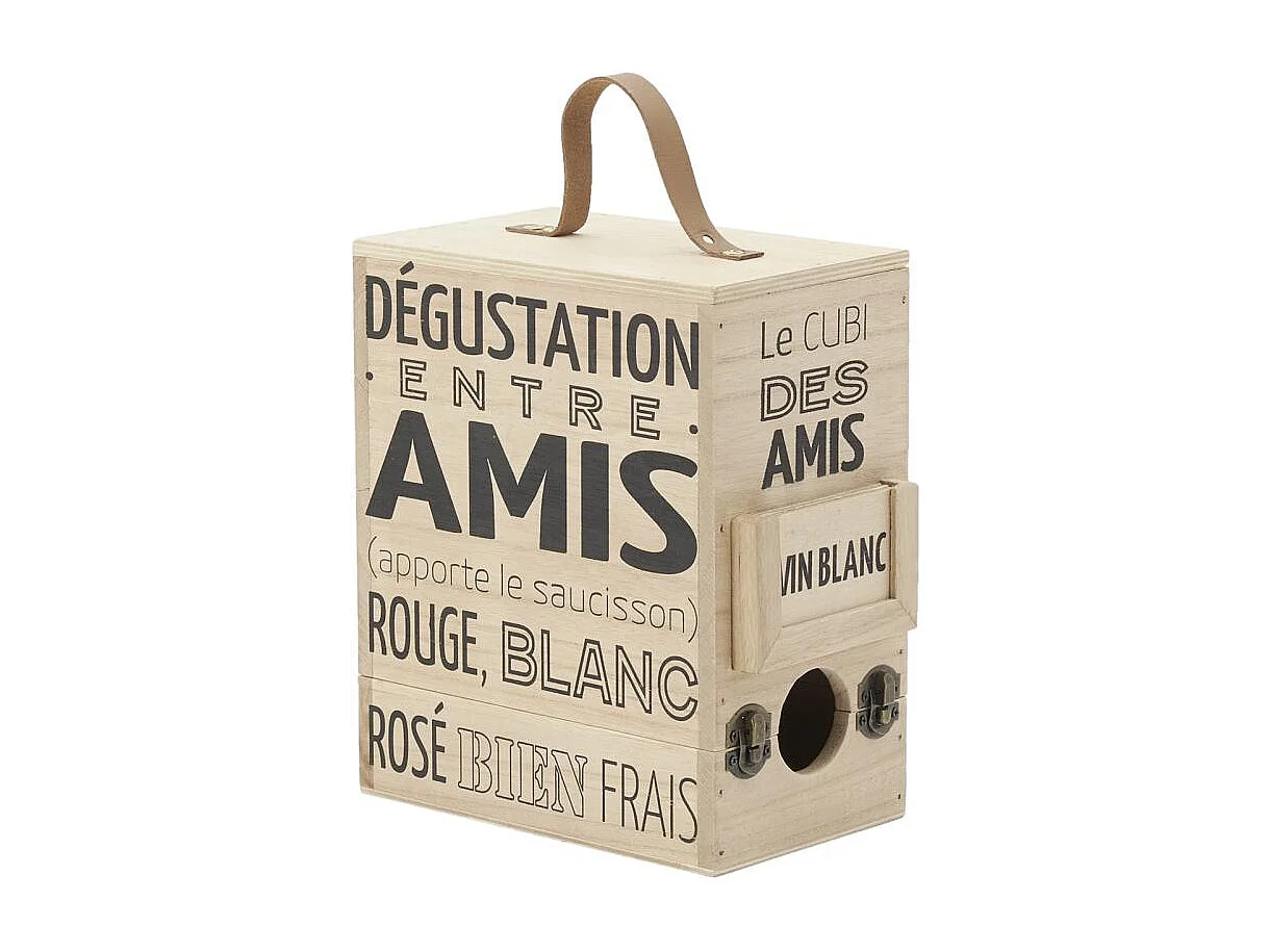 Boite à cubi 3L en bois naturel Apéro Range cubis