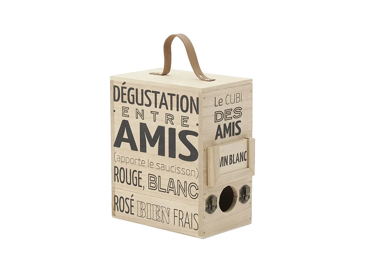 Boite à cubi 3L en bois naturel Apéro Range cubis
