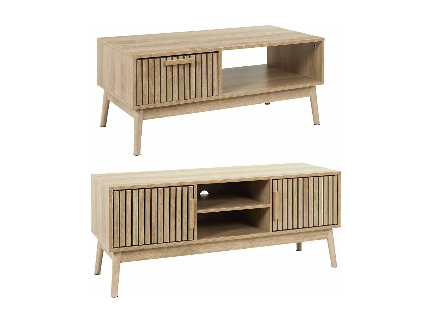 Set meuble TV et table basse en bois Klaus