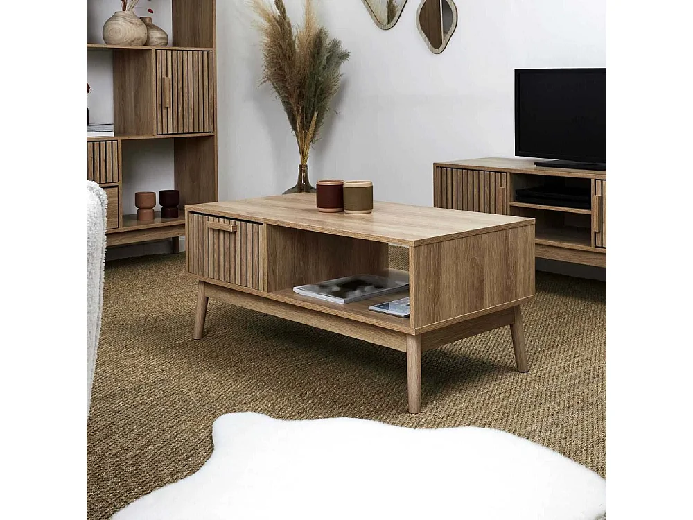 Set meuble TV et table basse en bois Klaus