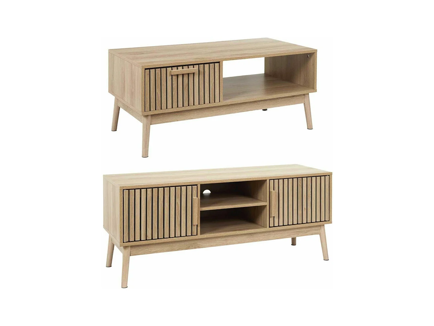 Set meuble TV et table basse en bois Klaus