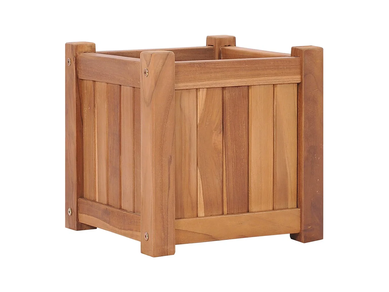 Jardinera elevada para jardín de flores 30 x 30 x 30 cm madera maciza de teca 02_0000924