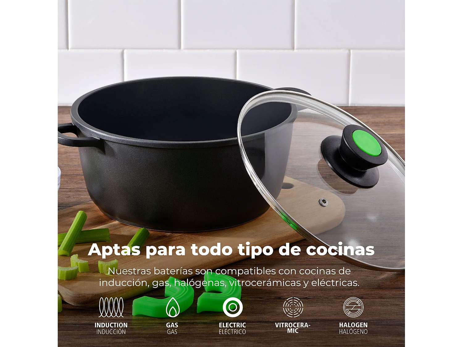 Cocotte 20 x 9 cm avec couvercle en fonte d'aluminium adaptée à l'induction