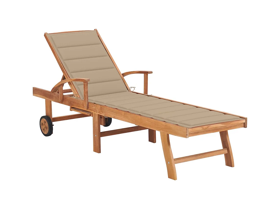Transat chaise longue bain bois beige 195 x 59.5 x 82.5 cm 02_0012303