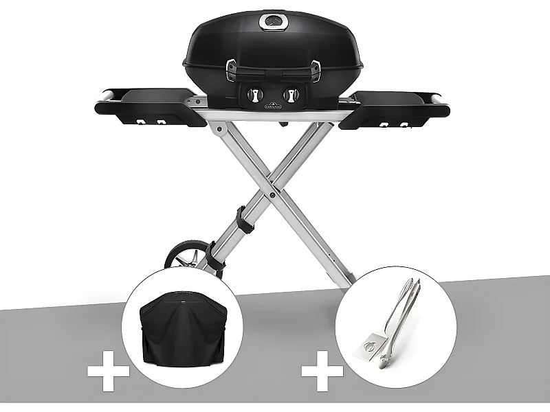 Barbecue à gaz Travel Q Pro 285X + Housse + Ensemble 2 ustensiles - Napoleon