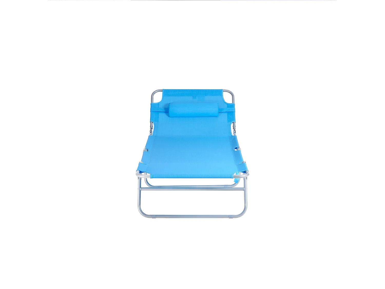 SoBuy Chaise Longue Pliable et Réglable, Transat de Jardin avec Appui-Tête et Pochette, Bain de Soleil, Charge 120 kg, Bleu, OGS35-B