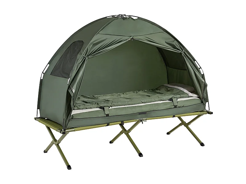SoBuy® Brandina da Campeggio Pieghevole, Tenda da Campeggio,con Borsa e Materasso ad Aria, OGS32-GR,IT