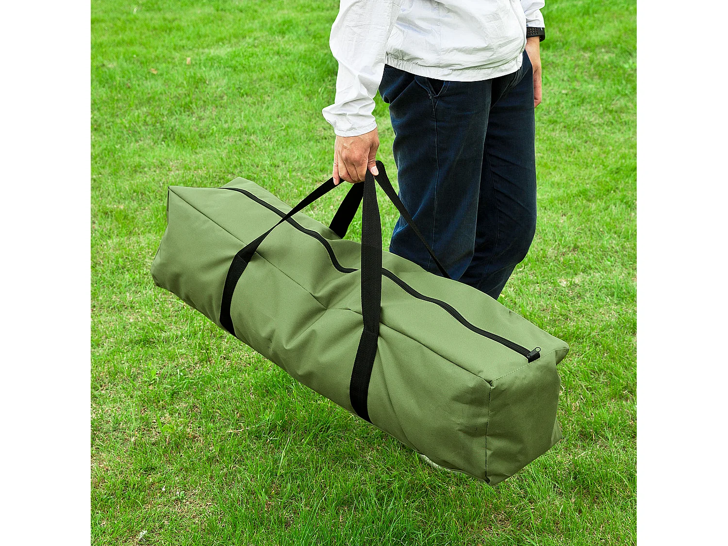 SoBuy® Brandina da Campeggio Pieghevole, Tenda da Campeggio,con Borsa e Materasso ad Aria, OGS32-GR,IT