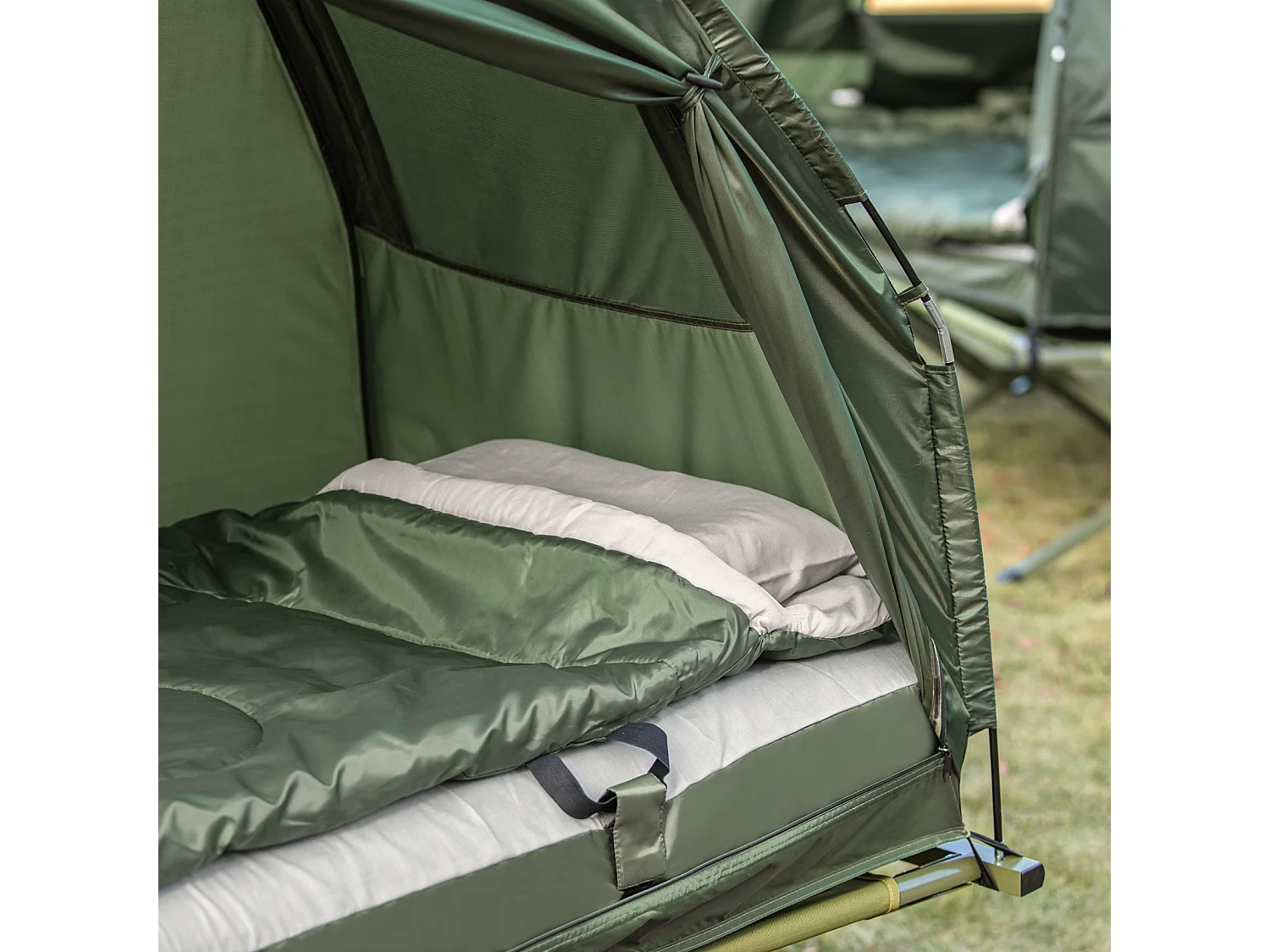 SoBuy® Brandina da Campeggio Pieghevole, Tenda da Campeggio,con Borsa e Materasso ad Aria, OGS32-GR,IT