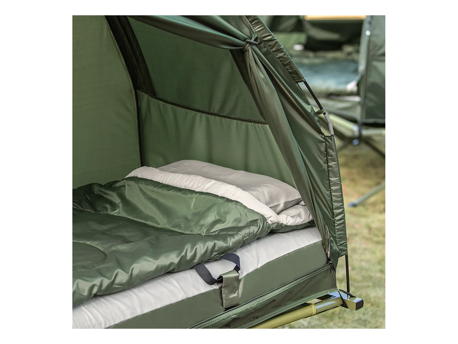 SoBuy® Brandina da Campeggio Pieghevole, Tenda da Campeggio,con Borsa e Materasso ad Aria, OGS32-GR,IT