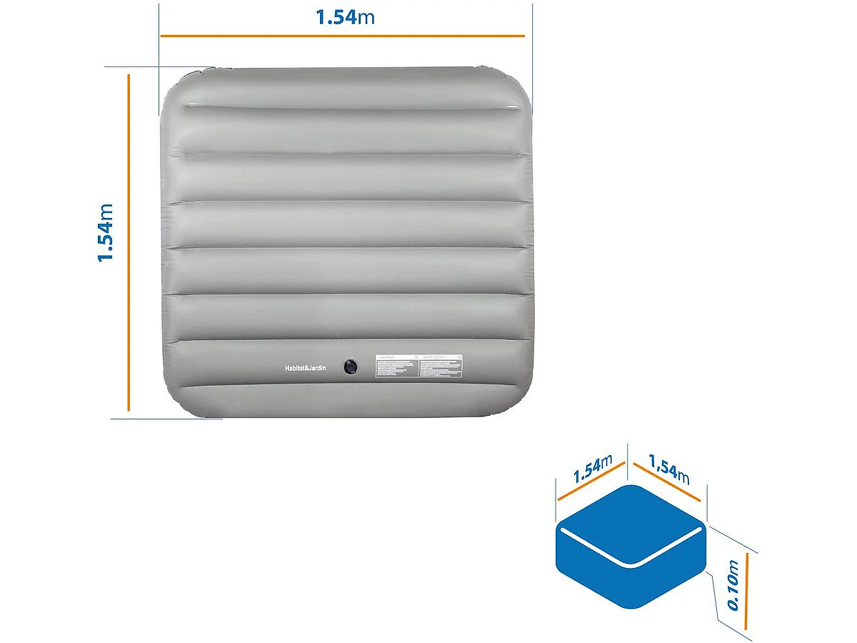 Cobertura insuflável para spa - 111 x 113 cm - Cinzenta
