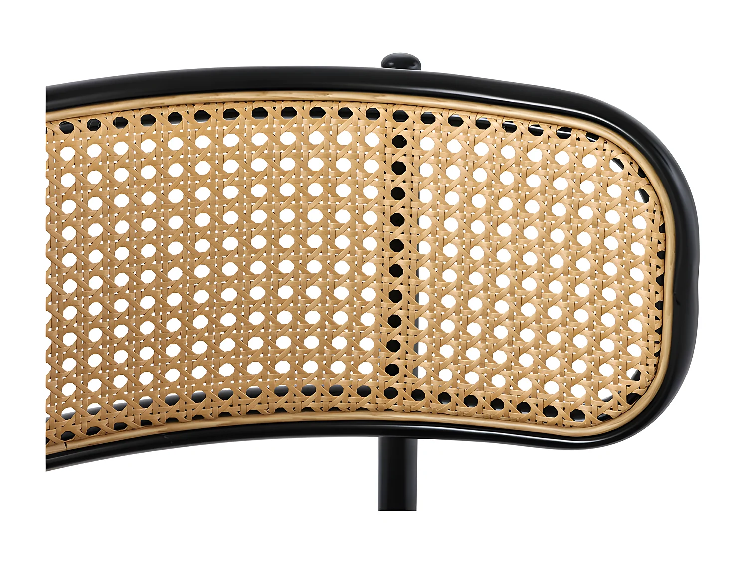 Lot de 2 Chaises en velours et rotin - pieds en métal - Noir