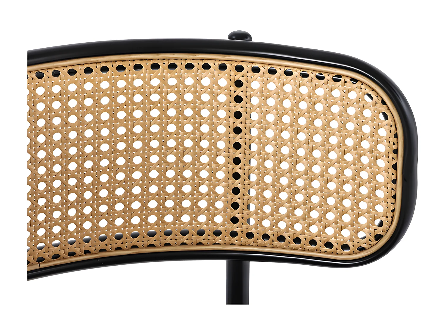 Lot de 4 Chaises en velours et rotin - pieds en métal - Noir