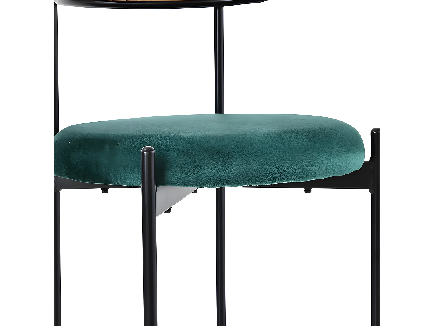 Lot de 2 Chaises en velours et rotin - pieds en métal - Vert