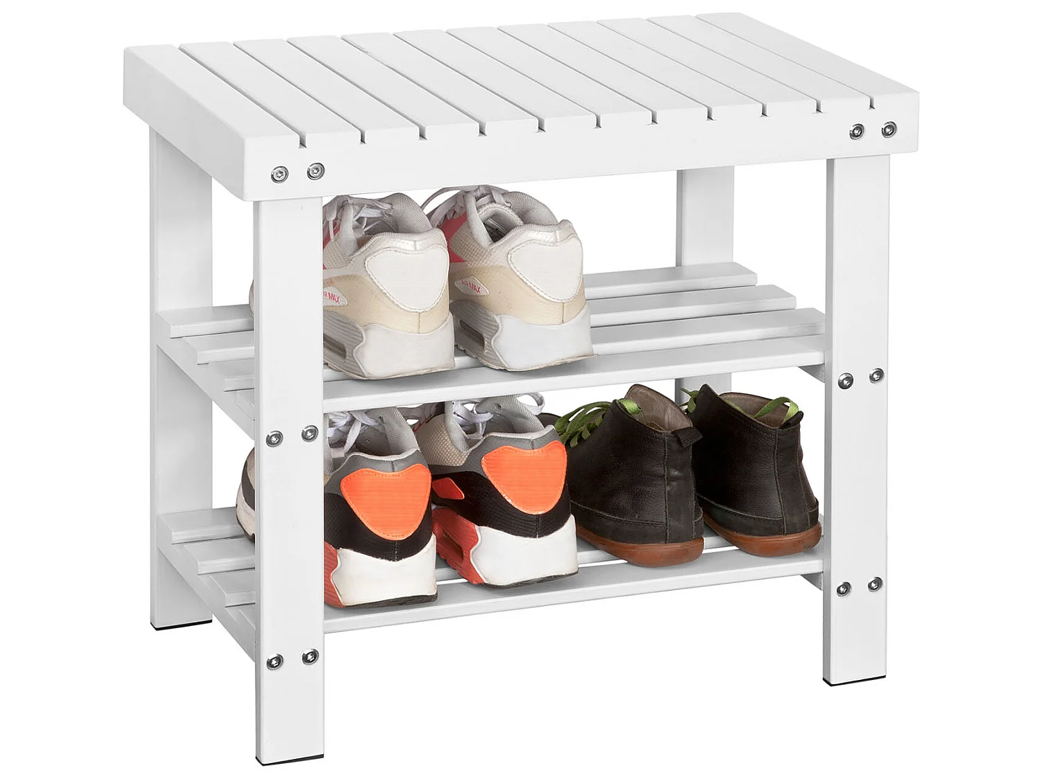 SoBuy Scarpiera, Portascarpe, panca da bagno, bianco, FSR02-K-W