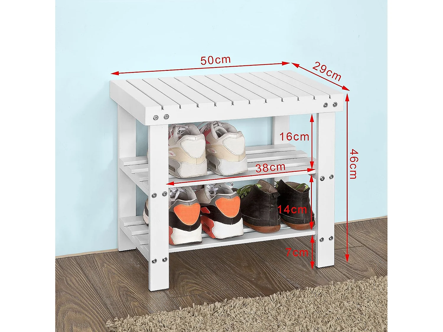 SoBuy Scarpiera, Portascarpe, panca da bagno, bianco, FSR02-K-W