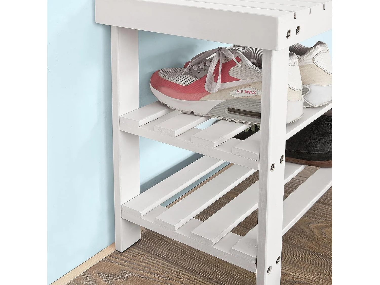 SoBuy Scarpiera, Portascarpe, panca da bagno, bianco, FSR02-K-W