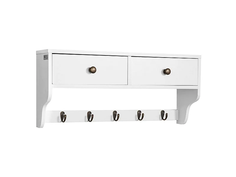 Appendiabiti A Parete Attaccapanni Da Muro Mensole Da Muro Bianco FRG178-W SoBuy