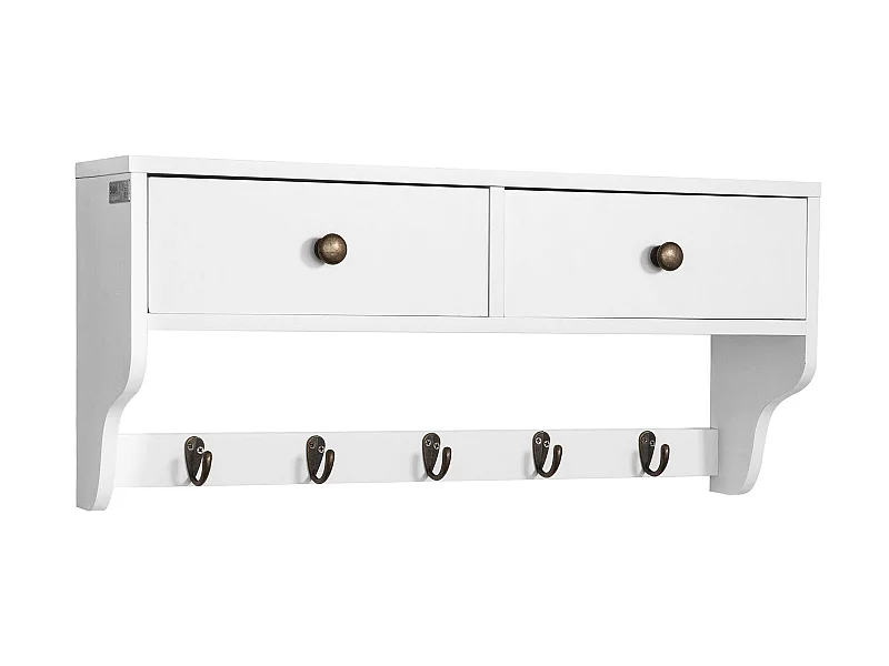 Appendiabiti A Parete Attaccapanni Da Muro Mensole Da Muro Bianco FRG178-W SoBuy