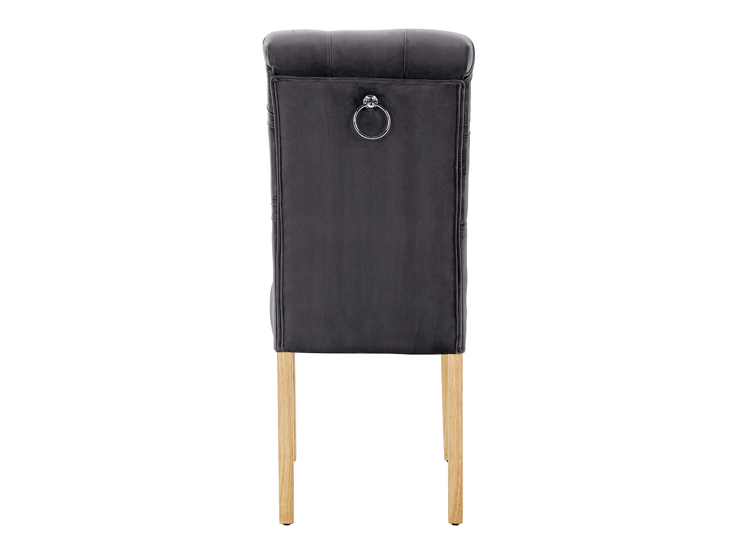 Lot de 2 Chaises en velours avec pieds en chêne - Gris