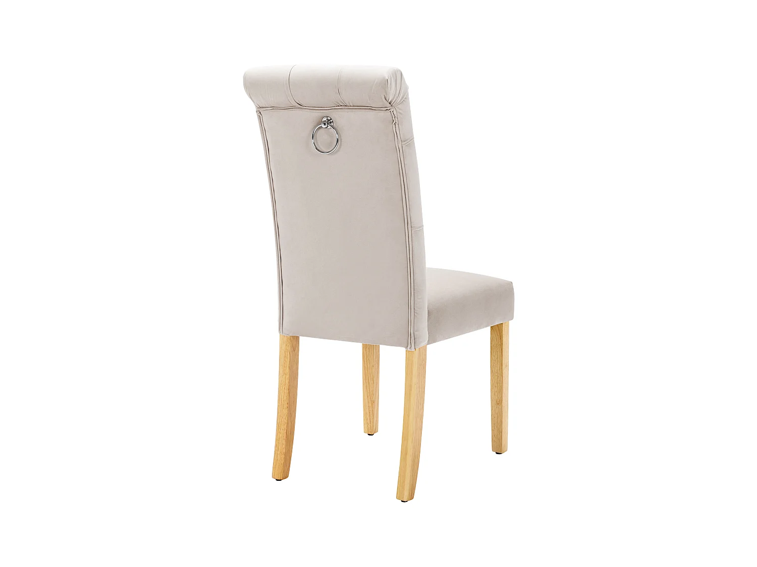 Set van 2 Velvet stoelen met eikenhouten poten - Bruin