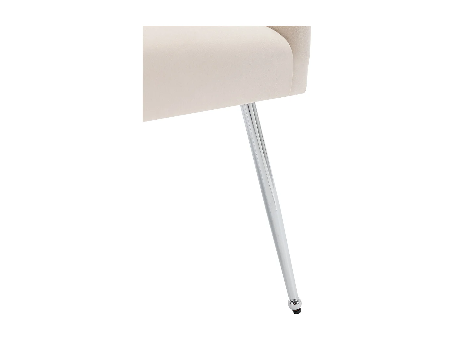 Lot de 2 Chaises rembourrées en velours avec pieds plaqués - Beige & Argenté