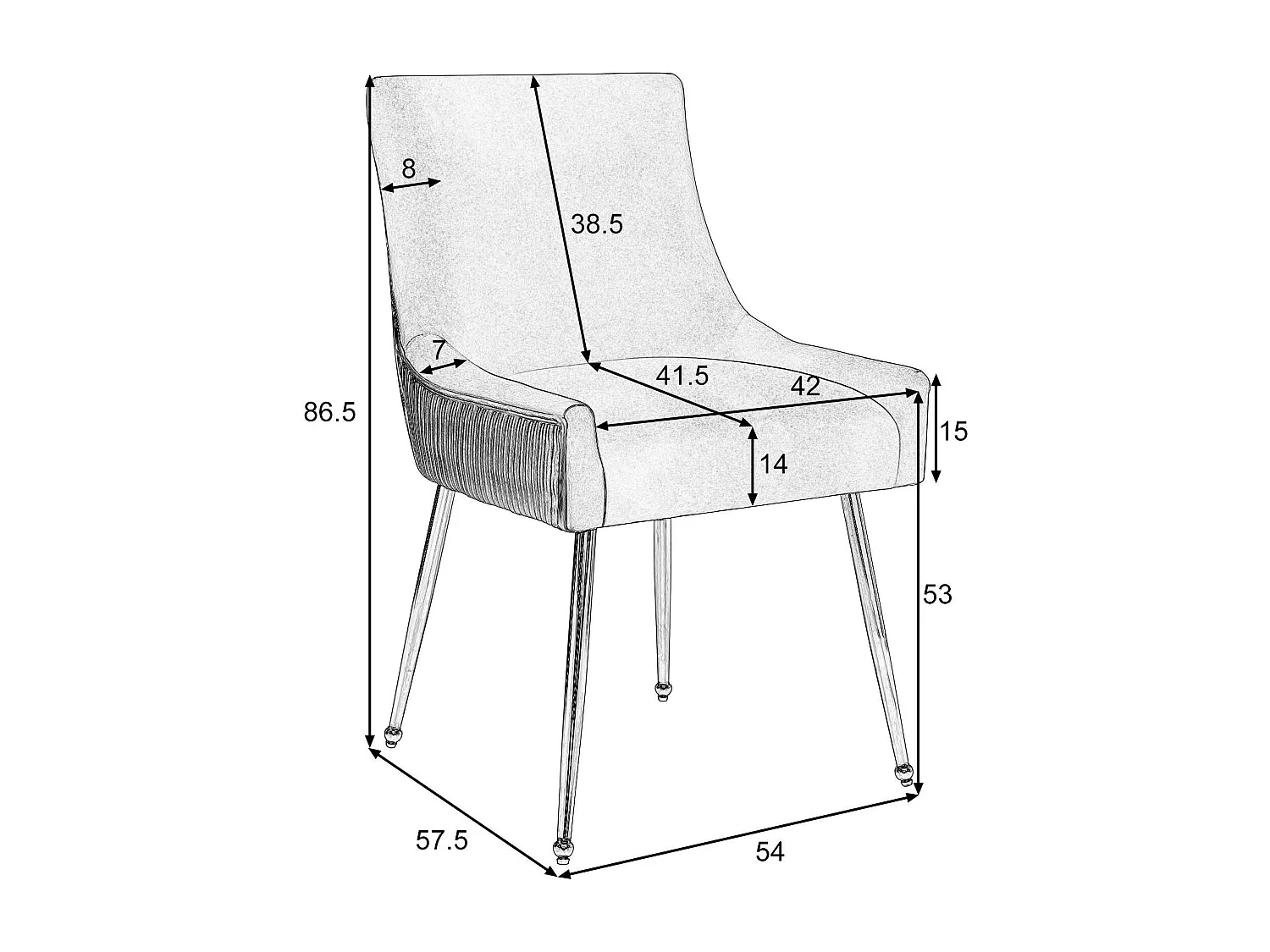Set van 2 gestoffeerde fluwelen stoelen met vergulde poten - Beige en zilver