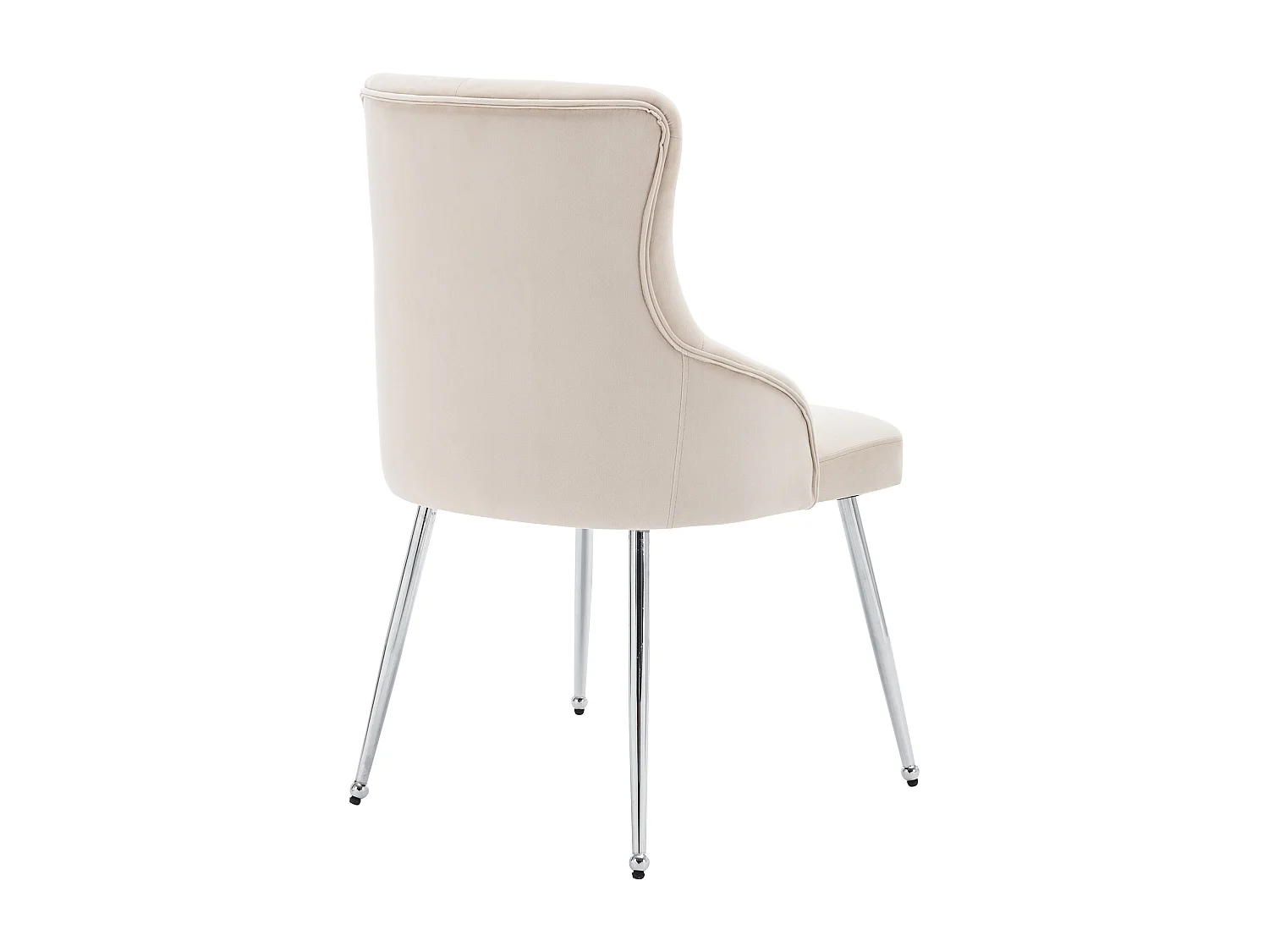 1 Chaise rembourrée en velours avec un coussin - Beige