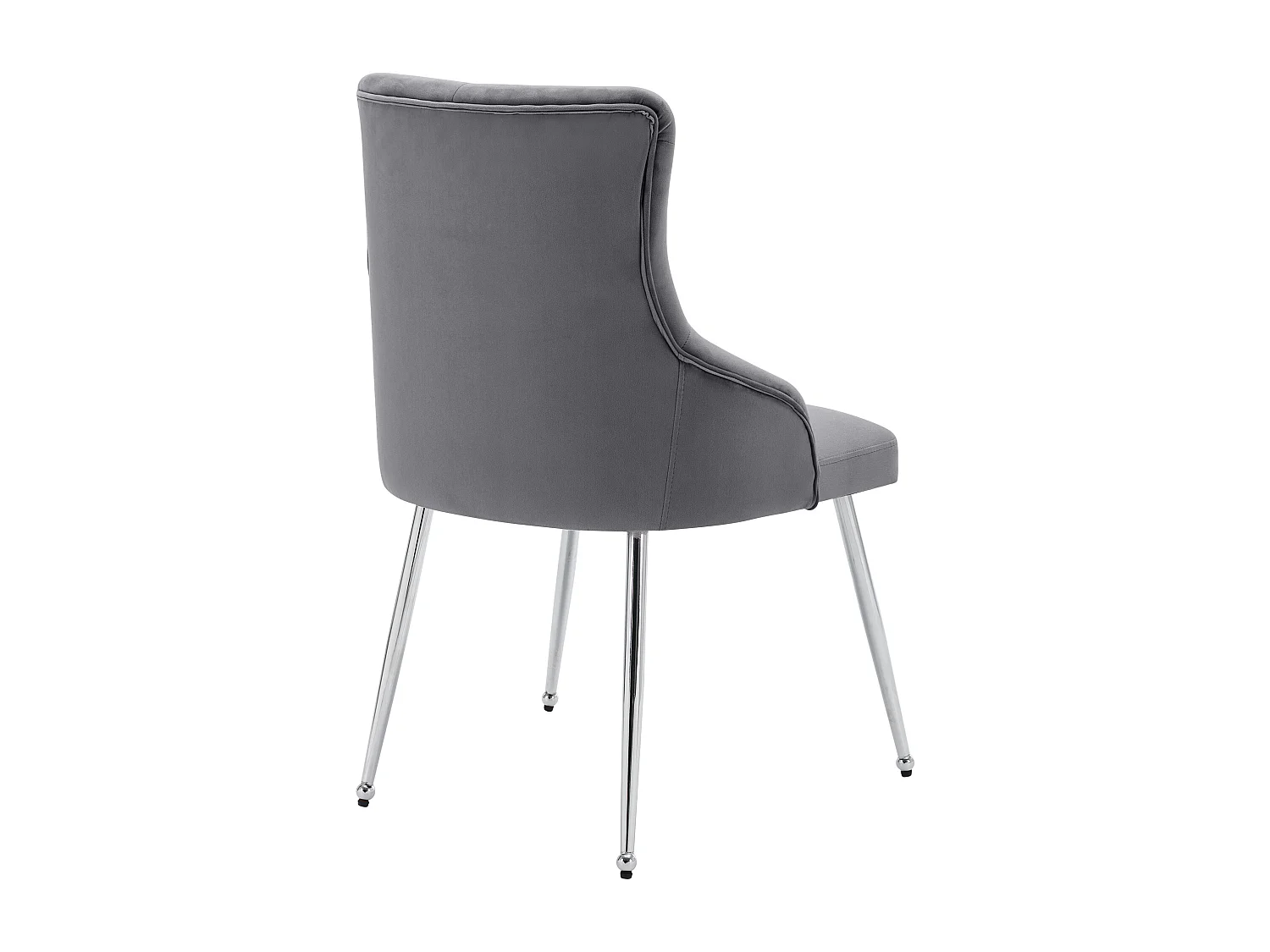 1 Silla tapizada en terciopelo con cojín - Gris