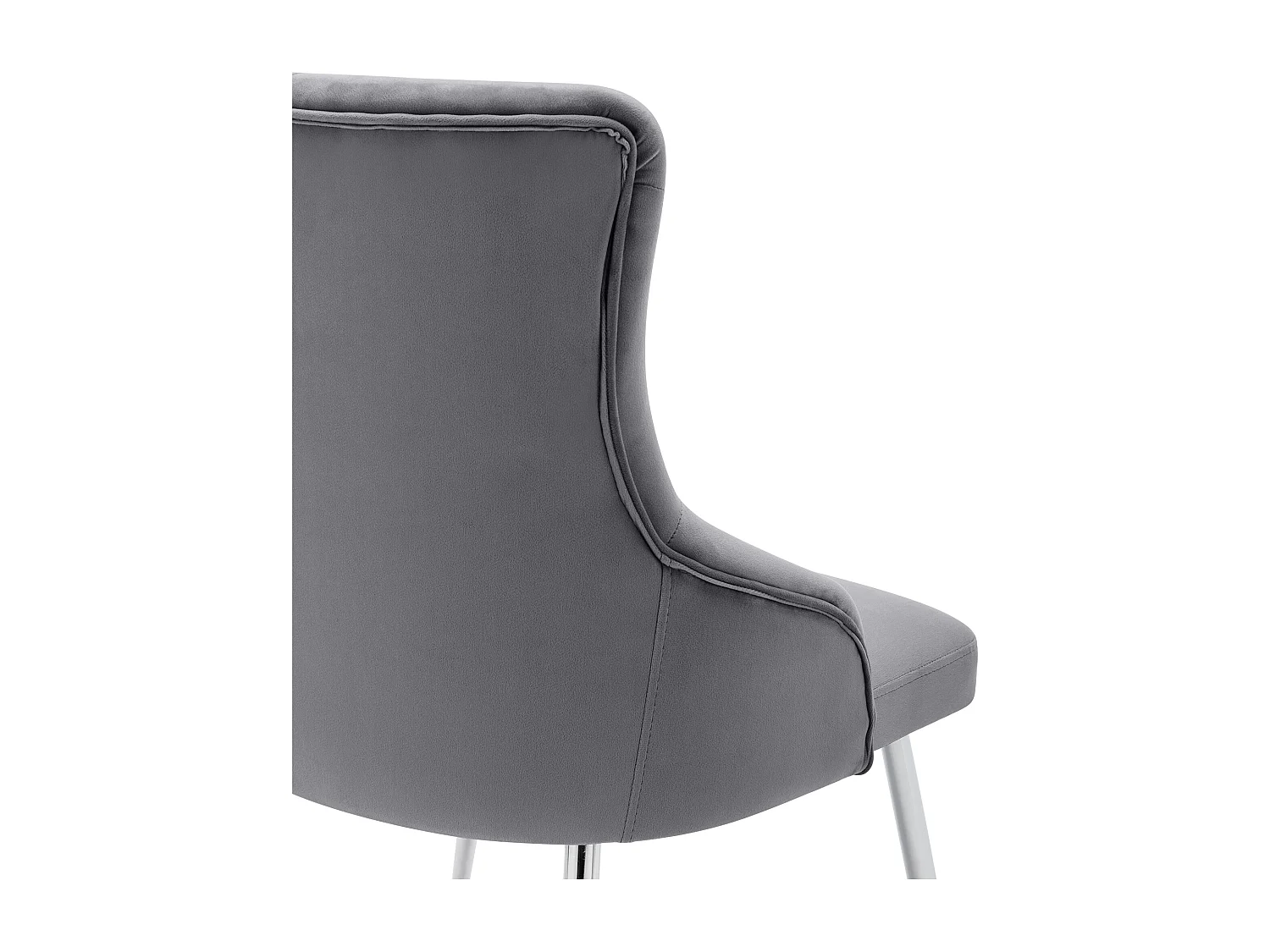 Set van 2 fluwelen gestoffeerde stoelen met kussen - Grijs