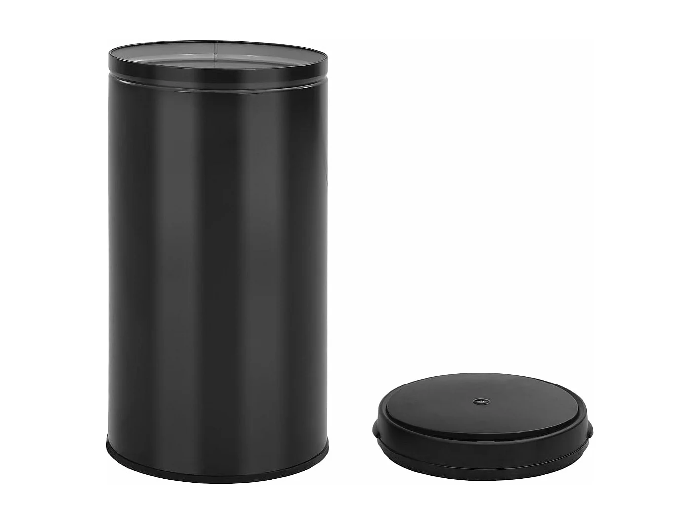 Lixeira com sensor automático 60 litros aço carbono preto 02_0006038