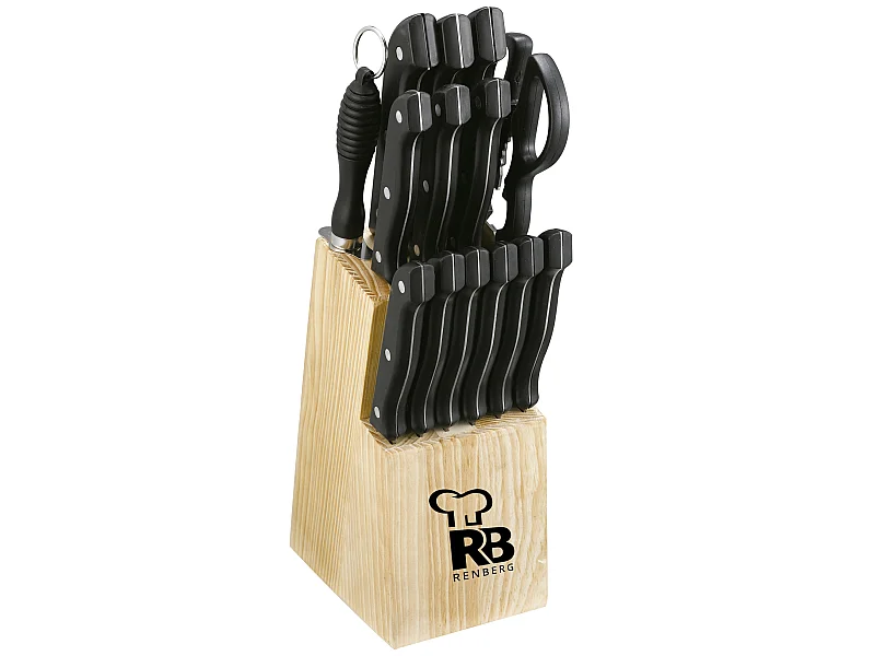 Ensemble de couteaux, 15 pièces, en acier inoxydable