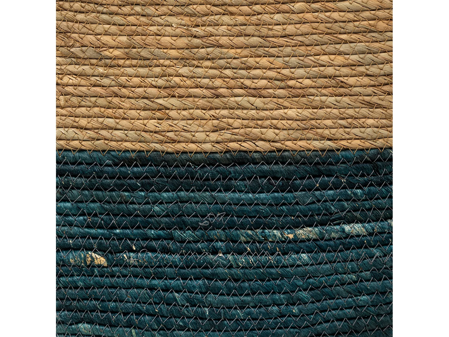 Boîte de rangement Bleu tressé bicolore  31 x 15 cm