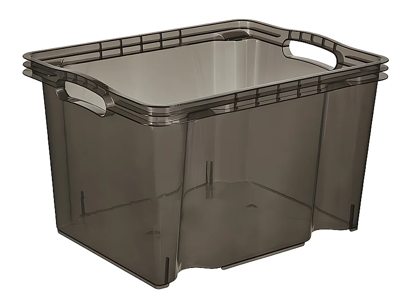 Boîte de rangement 35 x 27 x 21, gris translucide