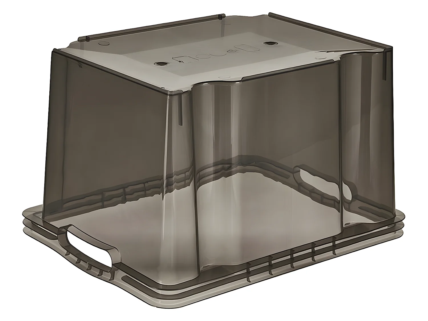 Boîte de rangement 35 x 27 x 21, gris translucide