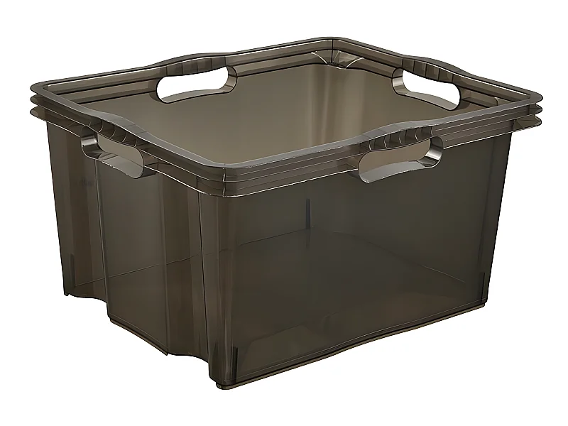 Boîte de rangement 43 x 35 x 23, gris translucide
