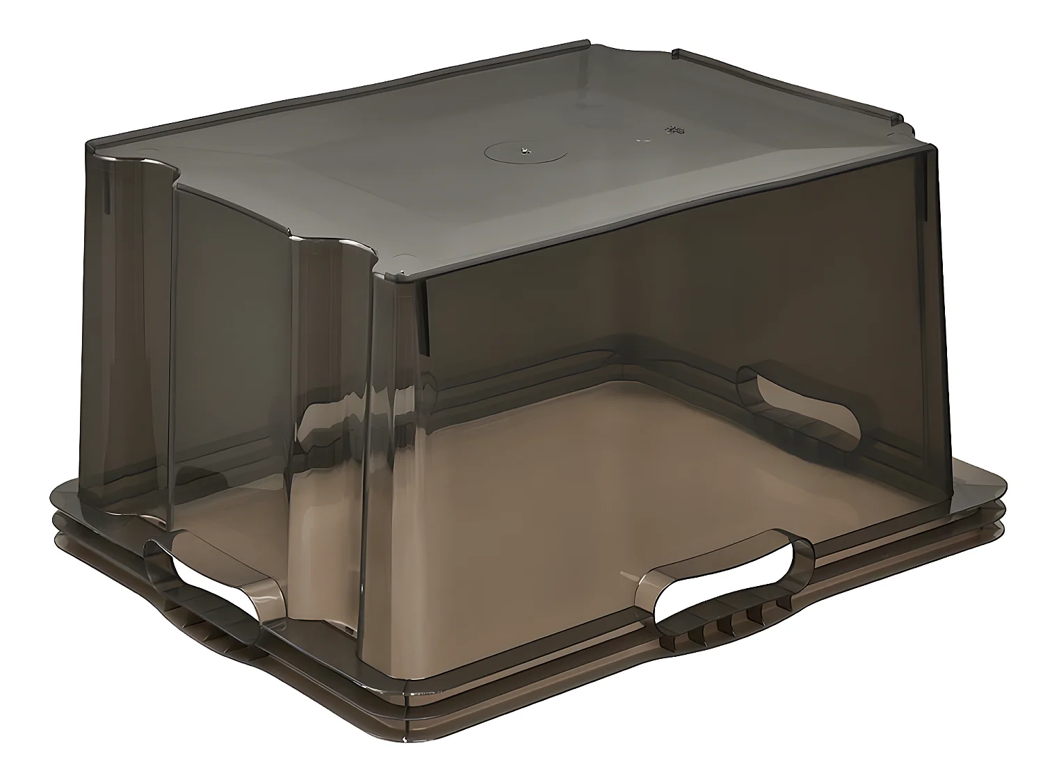 Boîte de rangement 43 x 35 x 23, gris translucide