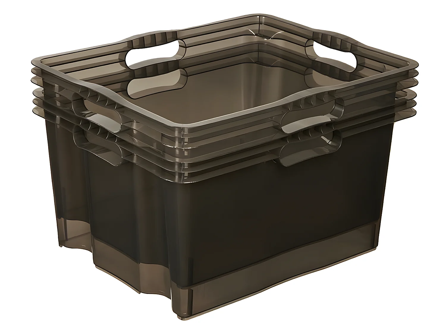 Boîte de rangement 43 x 35 x 23, gris translucide