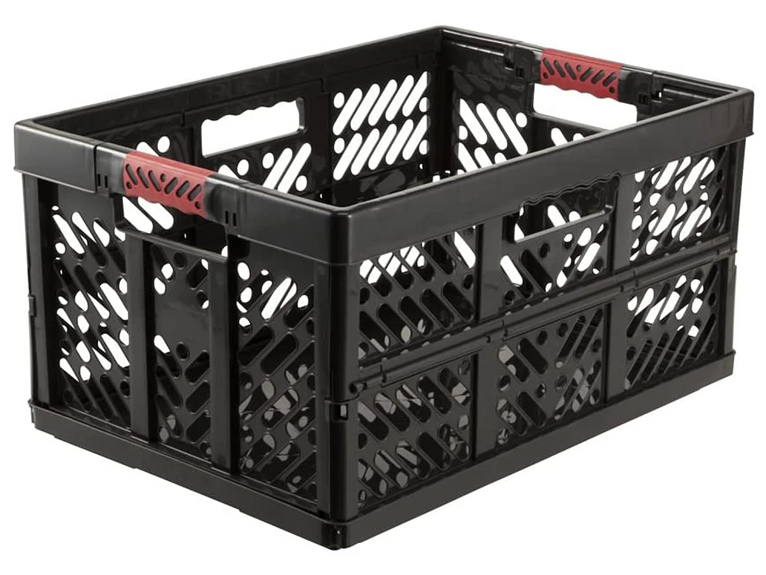 Boîte pliante robuste avec poignées douces, 54 x 37 x 28 cm, 45 L, couleur gris graphite