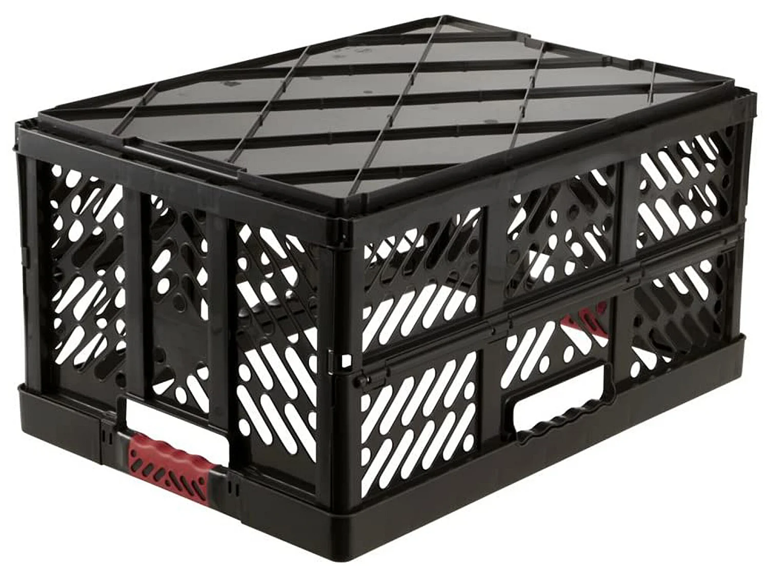 Boîte pliante robuste avec poignées douces, 54 x 37 x 28 cm, 45 L, couleur gris graphite