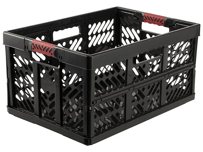 Boîte pliante robuste avec poignées douces, 54 x 37 x 28 cm, 45 L, couleur gris graphite